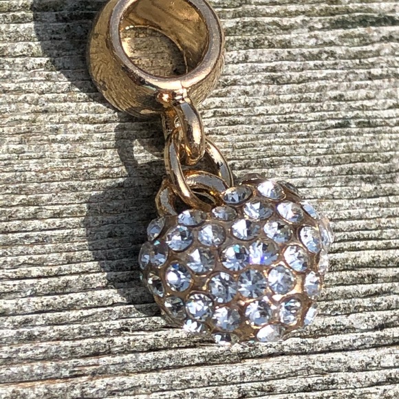 Jewelry - Heart charm with bling gold & CZ STONES